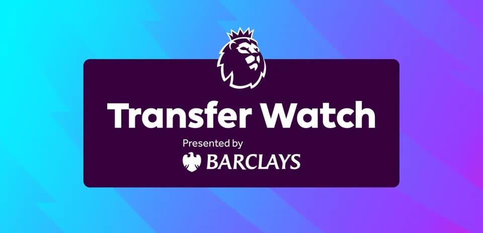 Логотип Transfer Watch от Barclays на фоне градиента