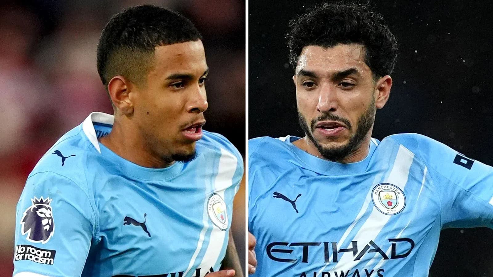 Два игрока Manchester City в игровом процессе