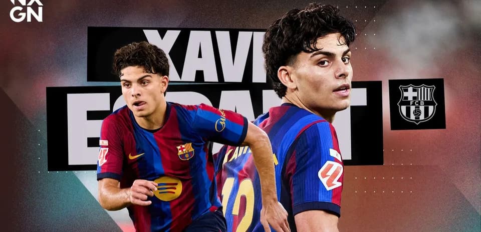 Xavi Эспанья в форме Барселоны на поле
