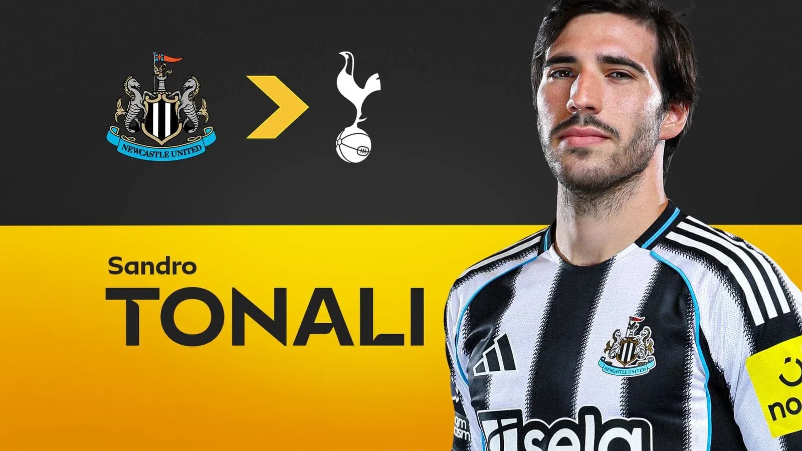 Sandro Tonali in Newcastle United jersey