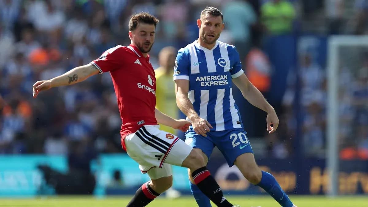 Игроки Brighton и Manchester United на поле