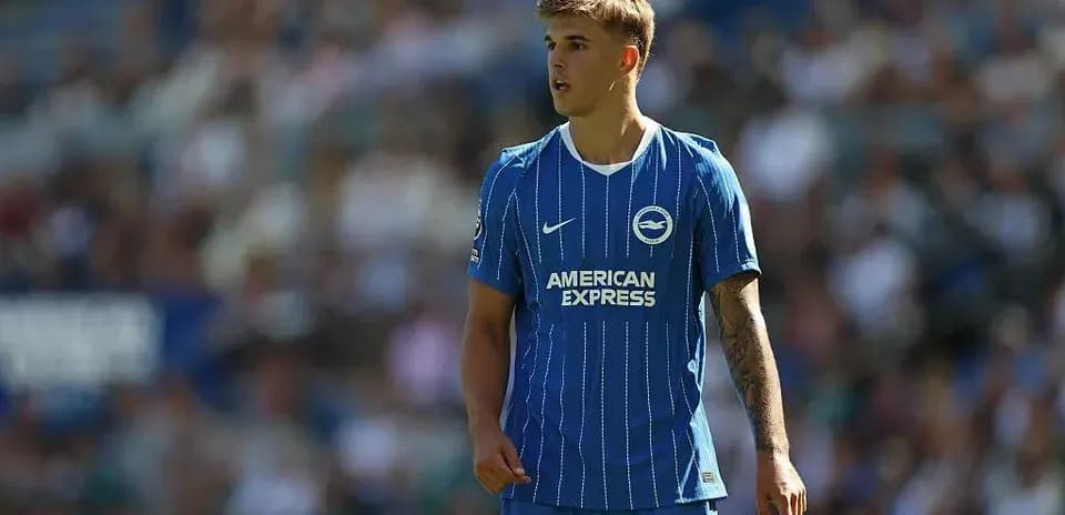 Игрок Brighton в синей футболке на поле