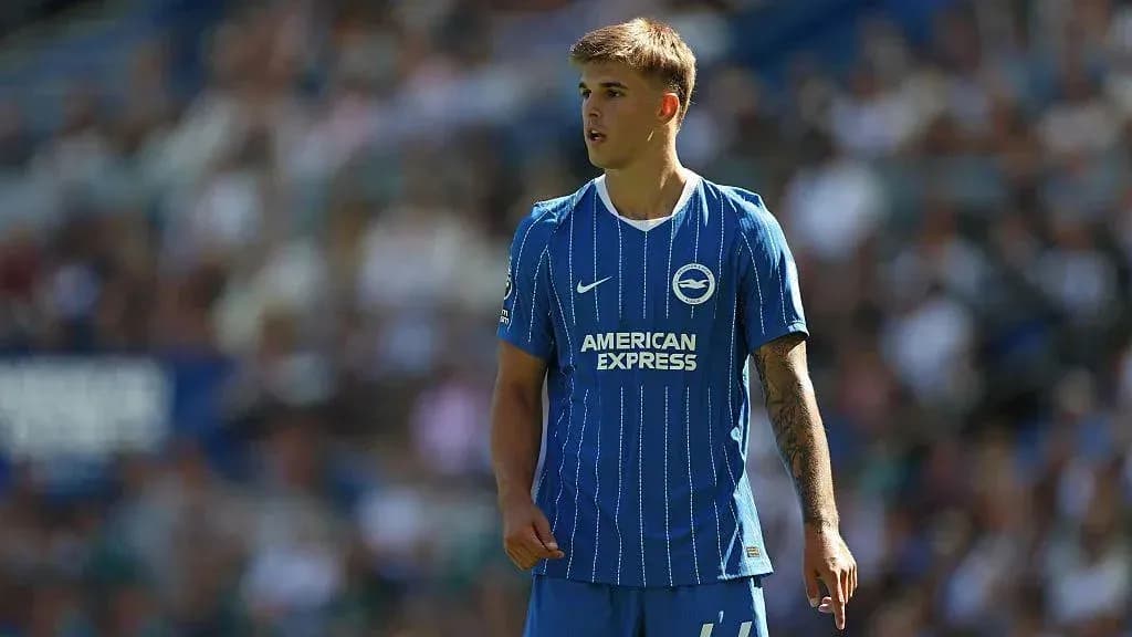 Игрок Brighton в синей футболке на поле