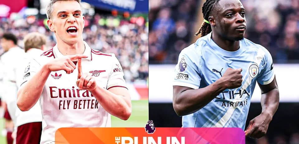 Игроки Arsenal и Manchester City на футбольном поле