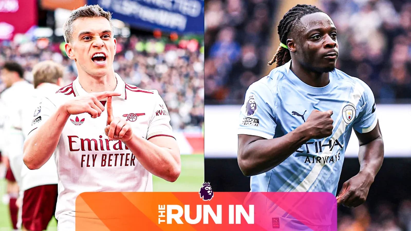 Игроки Arsenal и Manchester City на футбольном поле