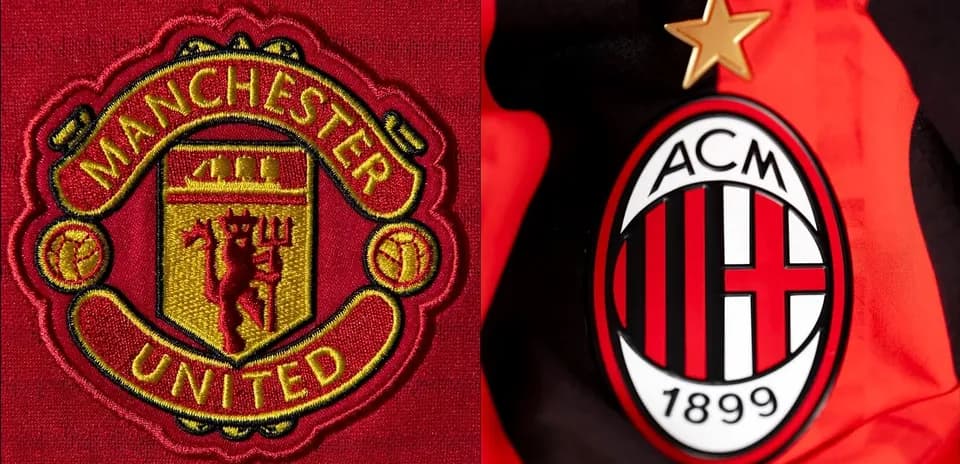 Логотипы Manchester United и AC Milan на форме
