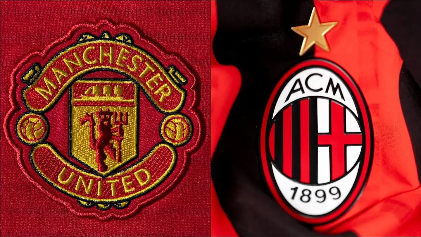 Логотипы Manchester United и AC Milan на форме