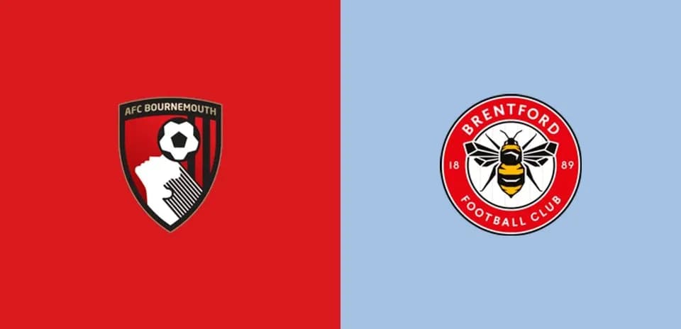 Логотипы AFC Bournemouth и Brentford на фоне