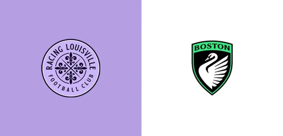 Логотипы Racing Louisville и Boston в футболе