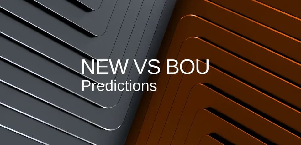 Графика с текстом 'NEW VS BOU Predictions'