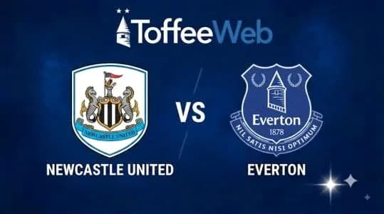 Логотипы Newcastle United и Everton на фоне