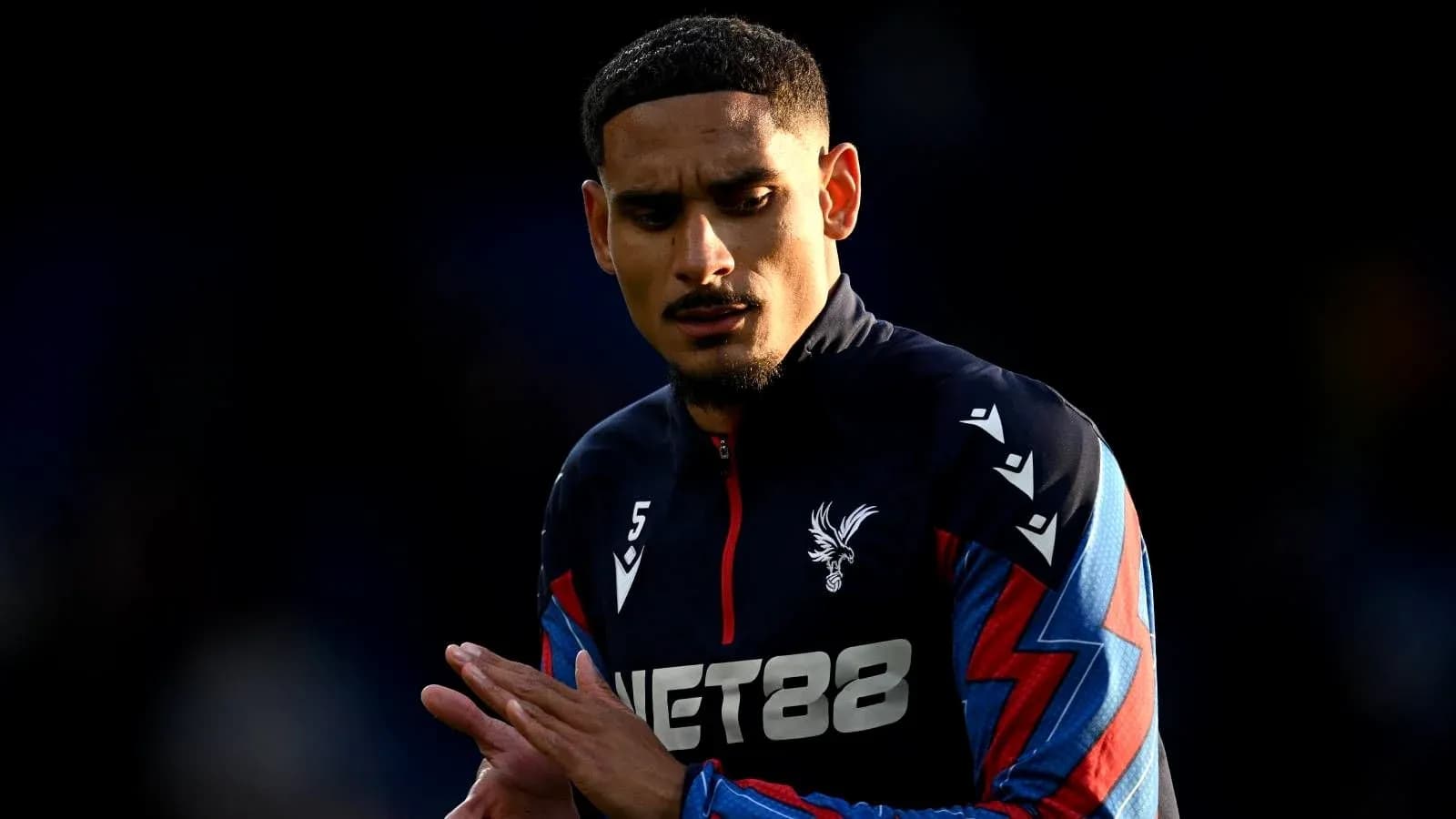 Игрок в форме Crystal Palace на поле