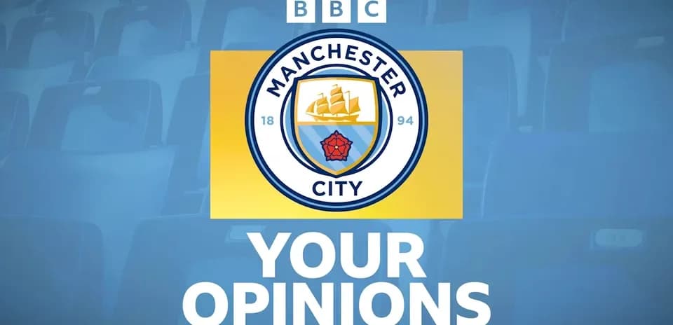 Логотип Manchester City с текстом 'Ваши мнения'