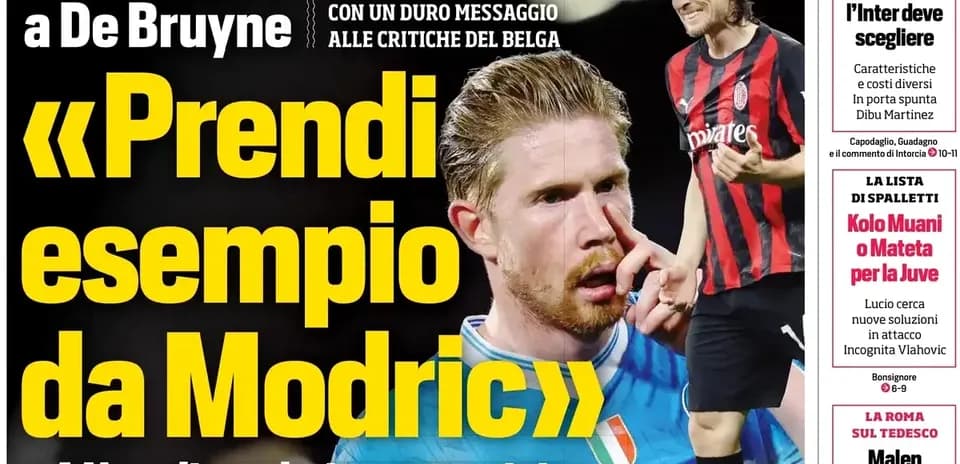 De Bruyne and Modric featured in sports headline