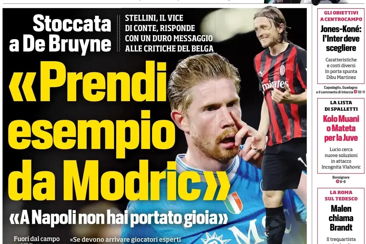 De Bruyne and Modric featured in sports headline