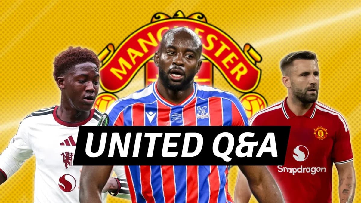 Игроки на фоне логотипа Manchester United в Q&A Игроки на фоне логотипа Manchester United в Q&A