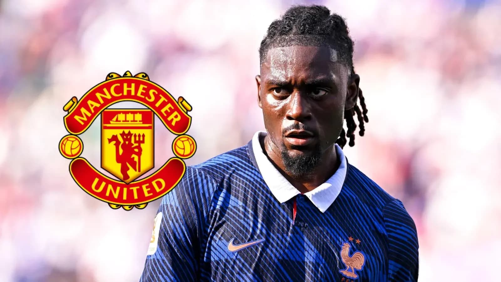 Игрок в форме Франции с логотипом Manchester United Игрок в форме Франции с логотипом Manchester United
