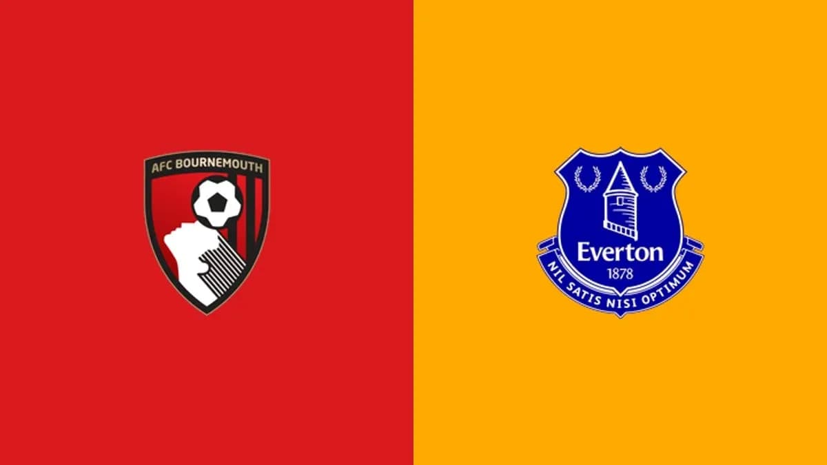 Логотипы AFC Bournemouth и Everton на фоне Логотипы AFC Bournemouth и Everton на фоне