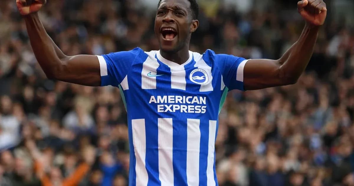 Игрок Brighton празднует гол на стадионе Игрок Brighton празднует гол на стадионе