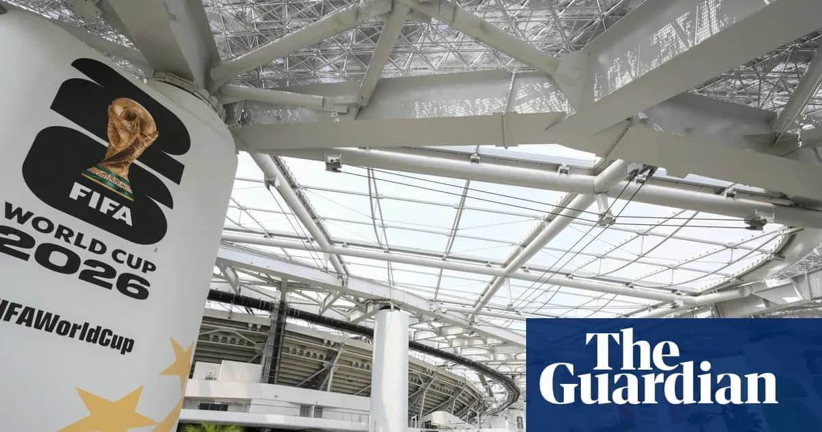 Логотип чемпионата мира FIFA 2026 на стадионе Логотип чемпионата мира FIFA 2026 на стадионе