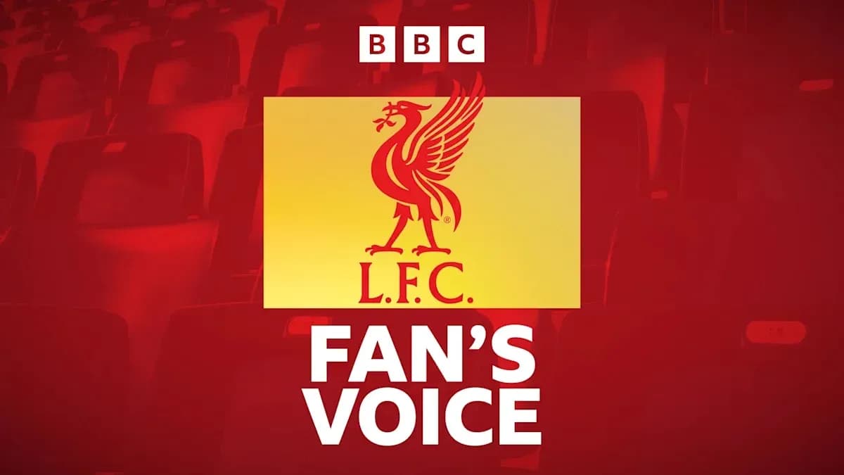 Логотип Liverpool FC с текстом 'Fan's Voice' Логотип Liverpool FC с текстом 'Fan's Voice'